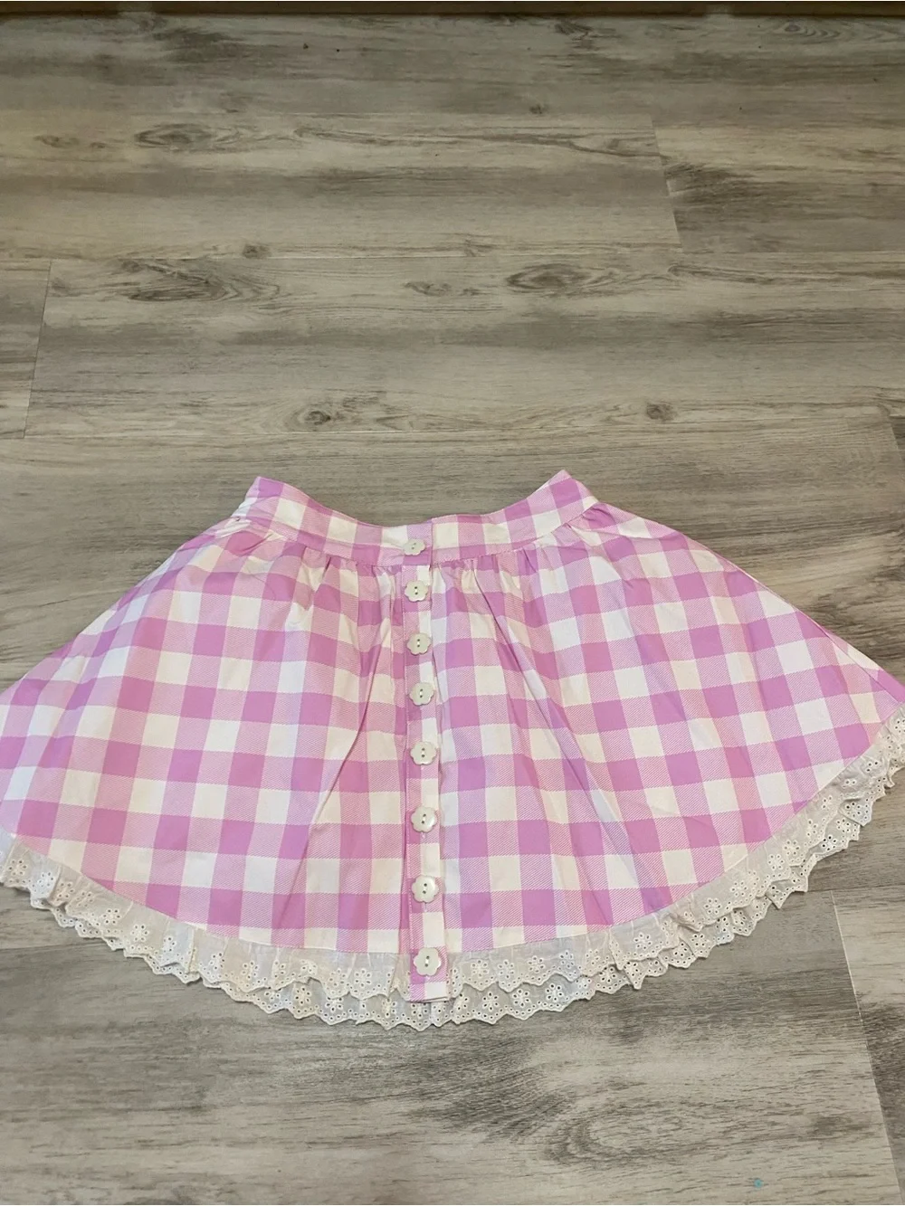 Dolls Kill Sugar Thrillz S’more Sweetness pink gingham circle skirt - NWOT